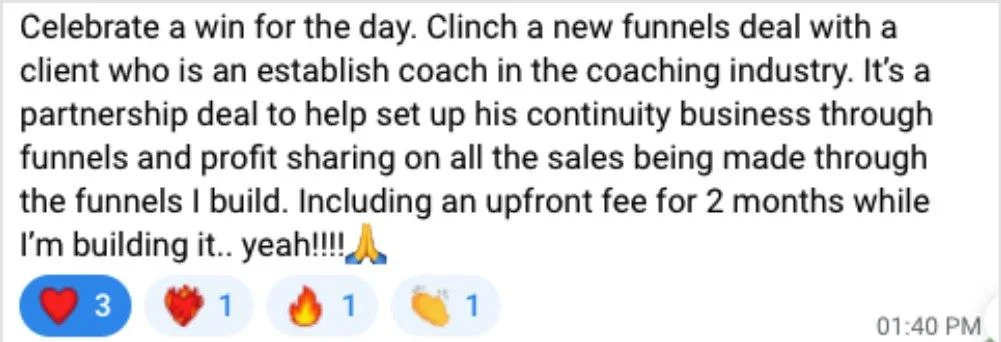 A funnel partnership deal with profit share, signed