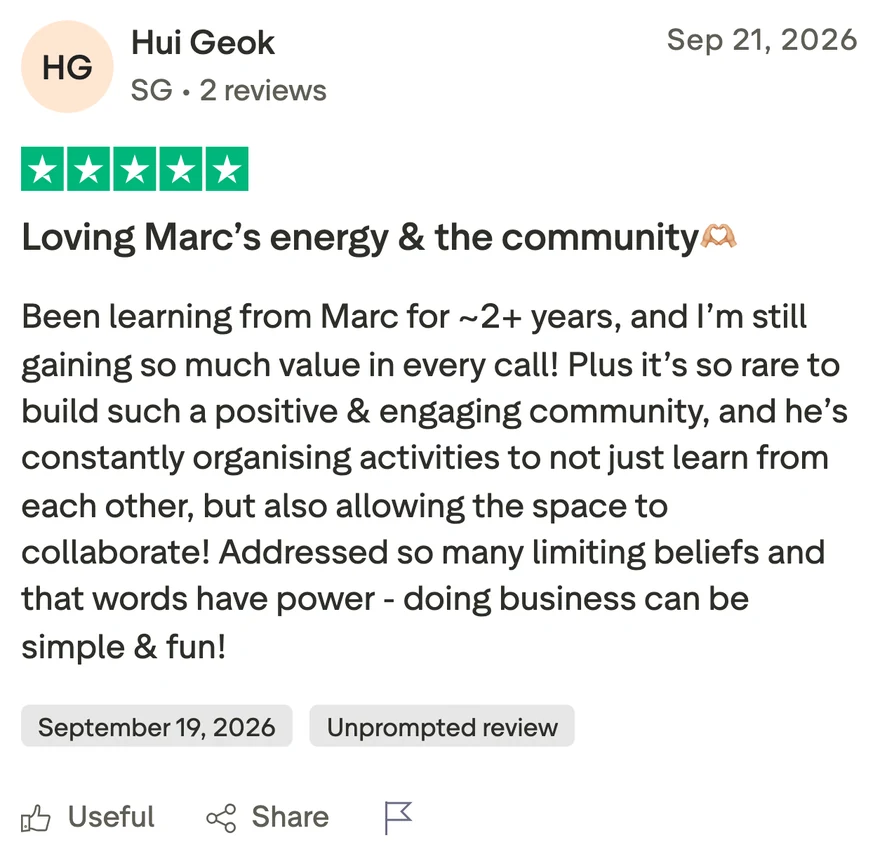 Trustpilot review by Hui Geok