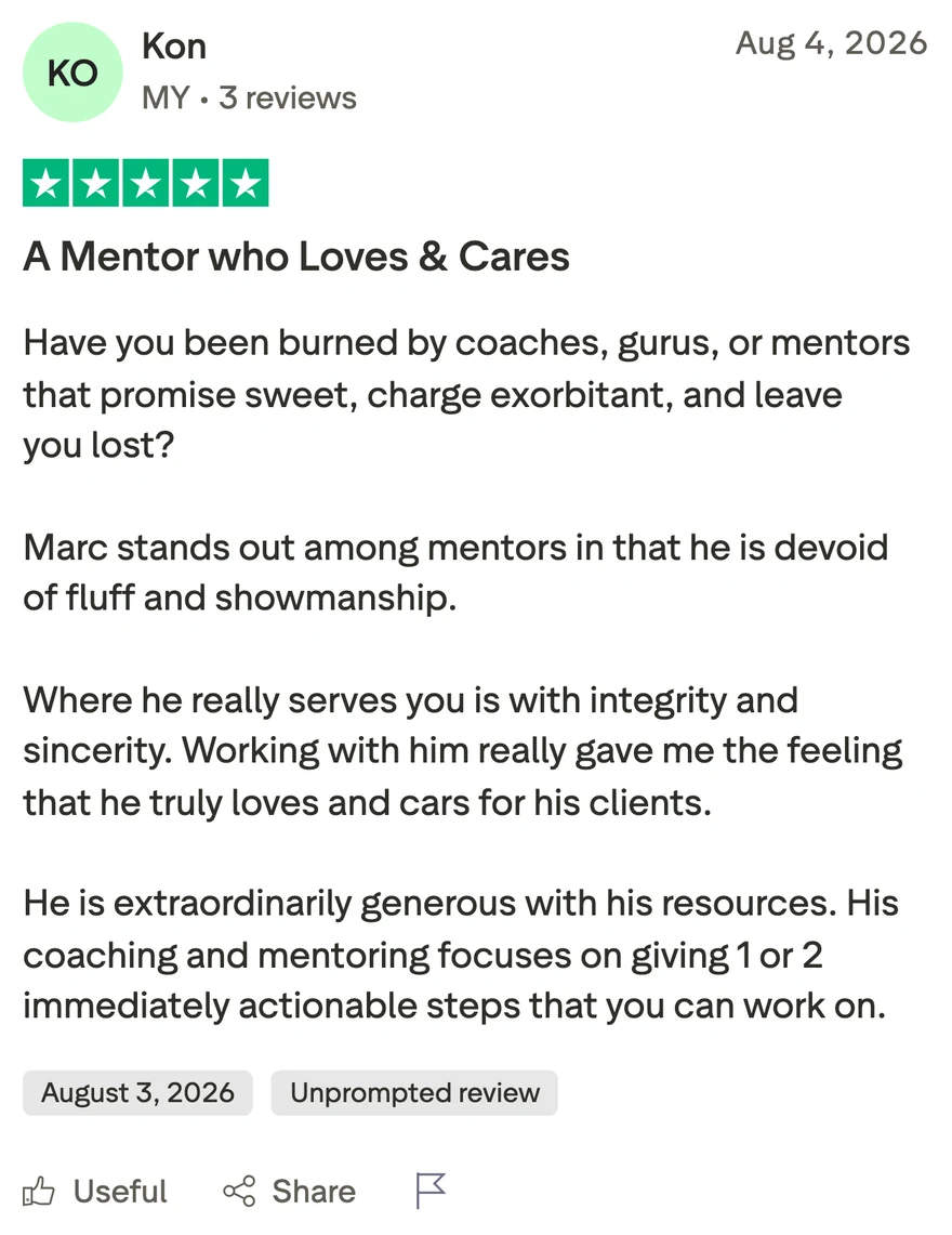 Trustpilot review by Kon