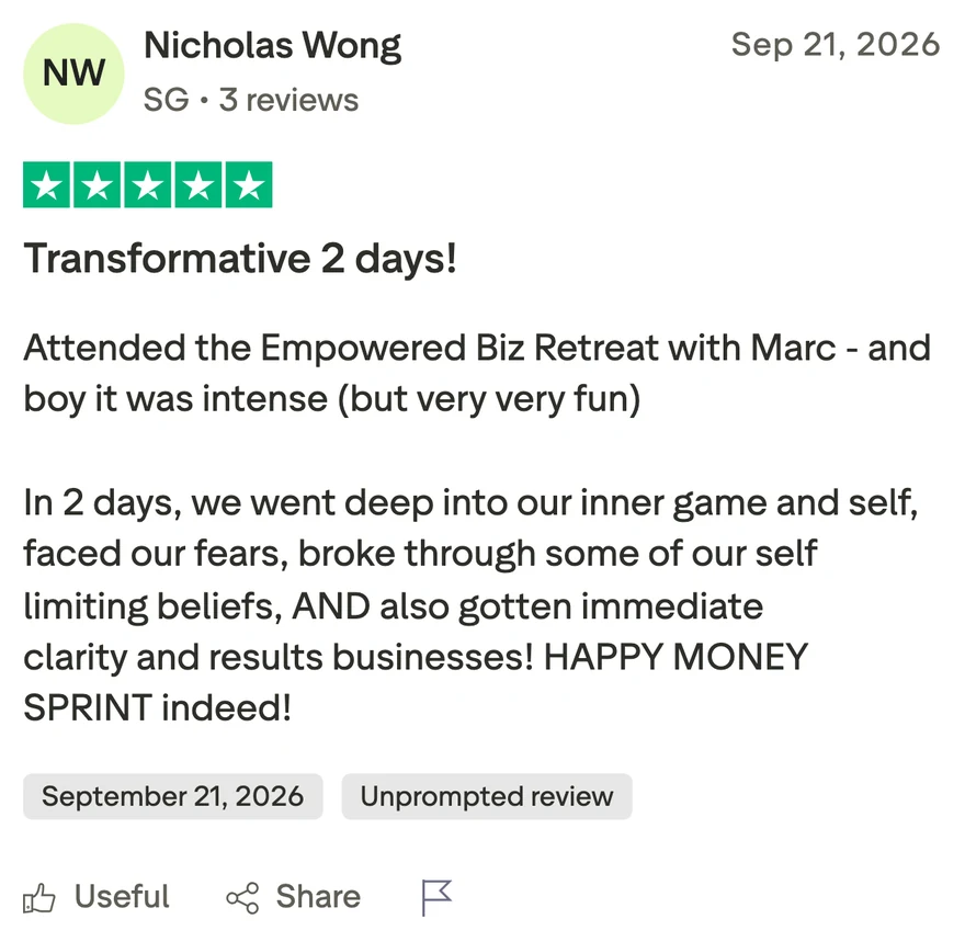 Trustpilot review by Nicholas Wong